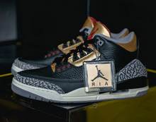 Load image into Gallery viewer, Jordan 3 Retro Black Cement Gold (W)

