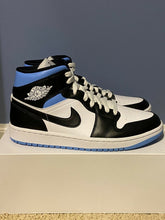 Load image into Gallery viewer, Wmns Air Jordan 1 Mid 'Black / White / University Blue'
